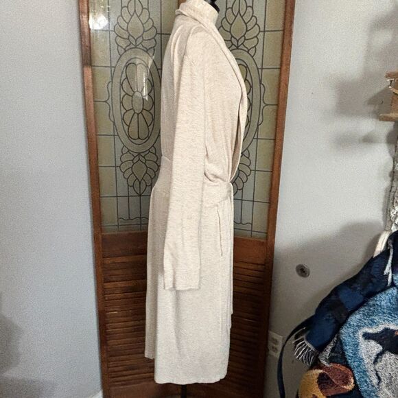 Soft Surroundings Belted Cozy Soft Midi Length Bath Robe Cream Color Size XL - Picture 3 of 15